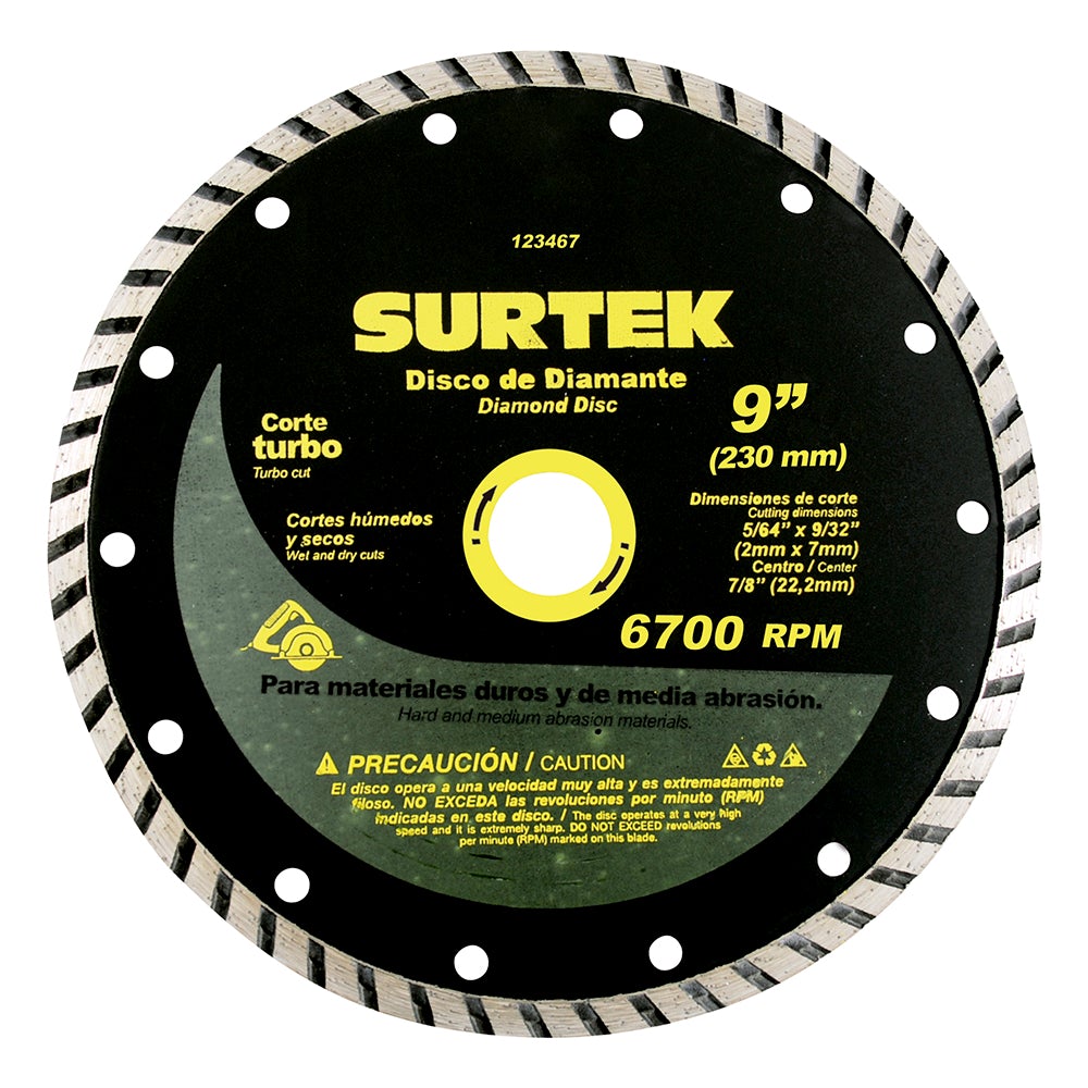 DISCO DE DIAMANTE TURBO 9" SURTEK