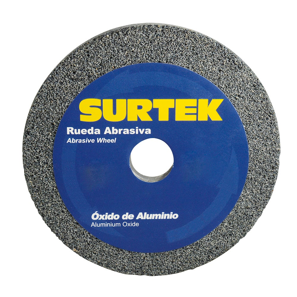 RUEDA ABRASIVA DE ÓXIDO DE ALUMINIO GRANO 36, 6" X 3/4" SURTEK