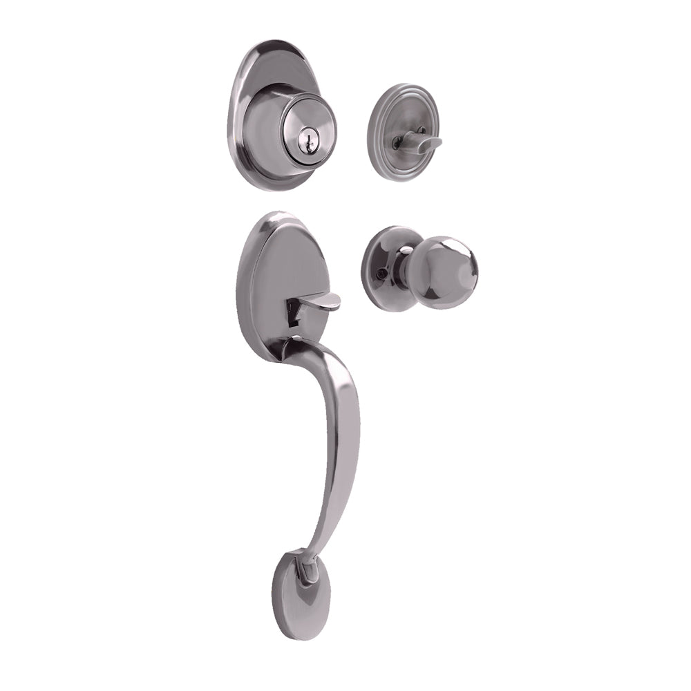 GATILLO OVALADO SÓLIDO PARA ENTRADA FUNCIÓN SENCILLA, NÍQUEL SATINADO, VISUAL LOCK