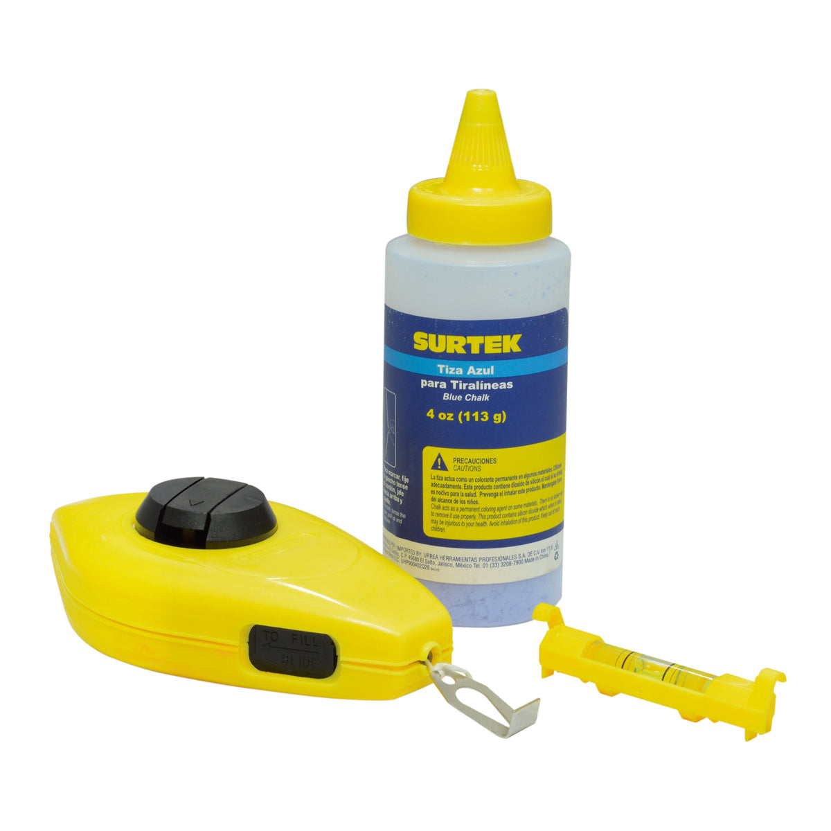JUEGO DE TIRALÍNEAS PLÁSTICO 15 M, CON TIZA SURTEK