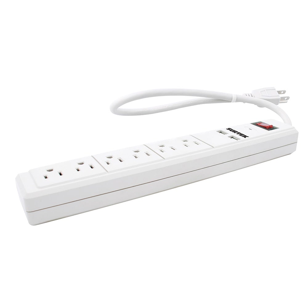 MULTICONTACTO DE BARRA 6 ENTRADAS 2 USB CABLE 50 CM SURTEK