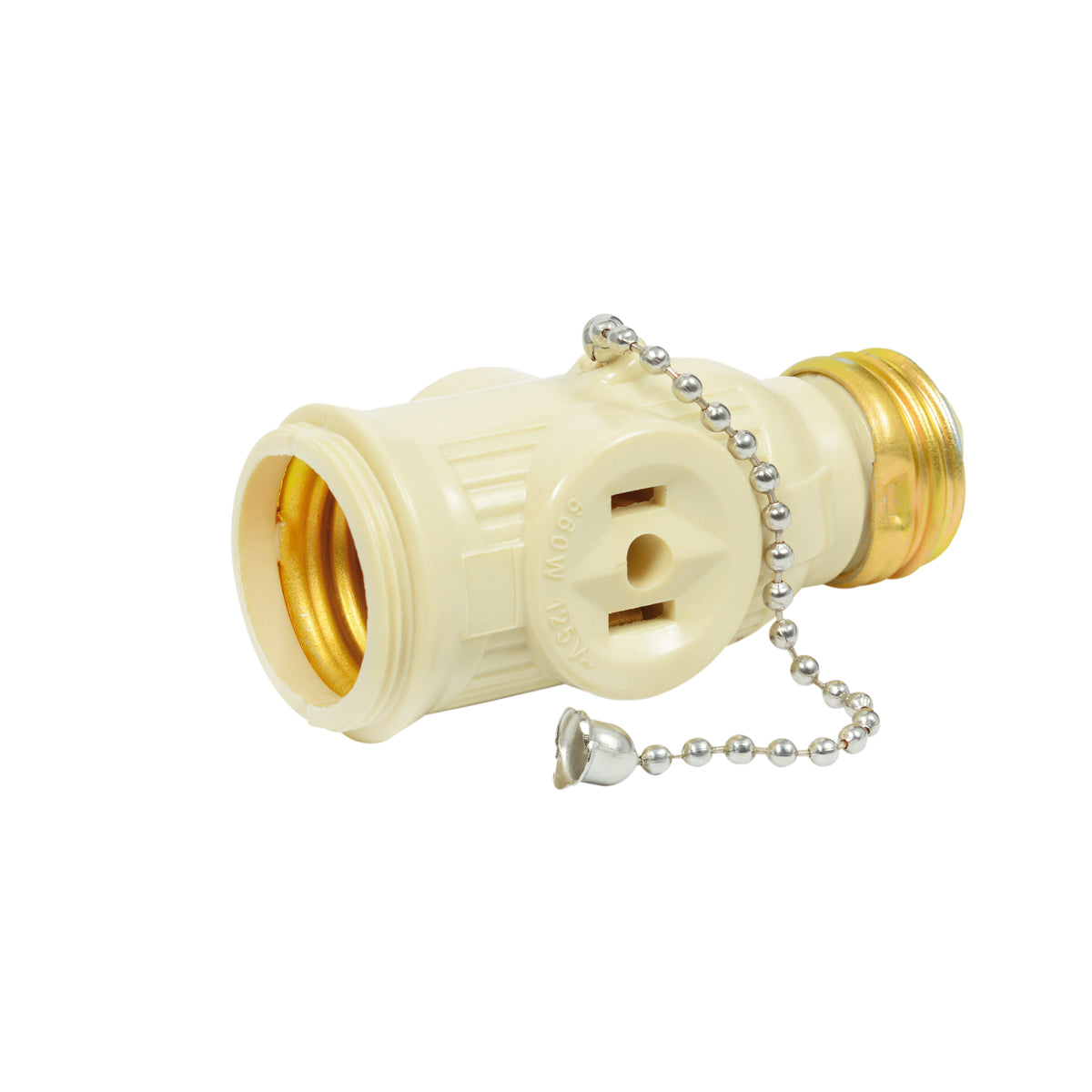 PORTALÁMPARA CON CADENA Y LADRÓN, COLOR MARFIL SURTEK