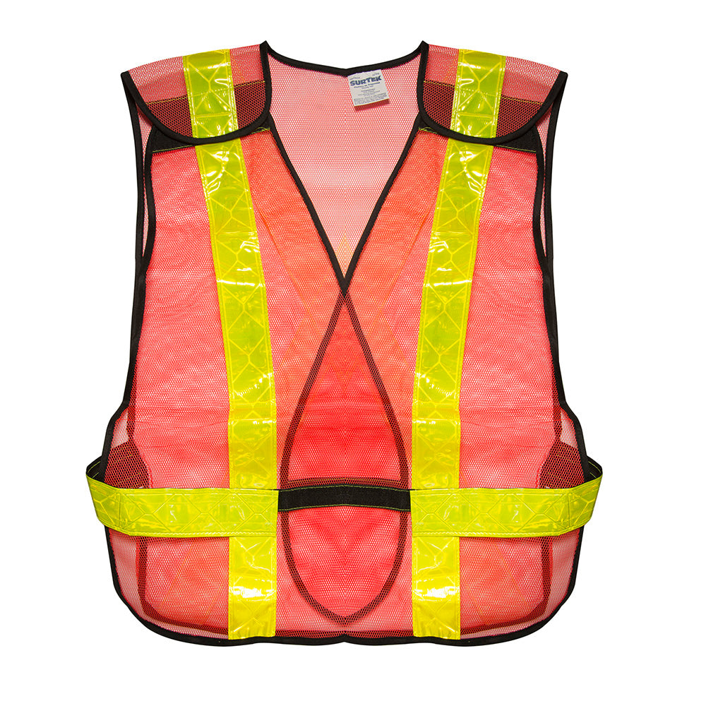 CHALECO DE SEGURIDAD DE MALLA DE POLIÉSTER 5 PUNTOS, UNITALLA COLOR NARANJA SURTEK