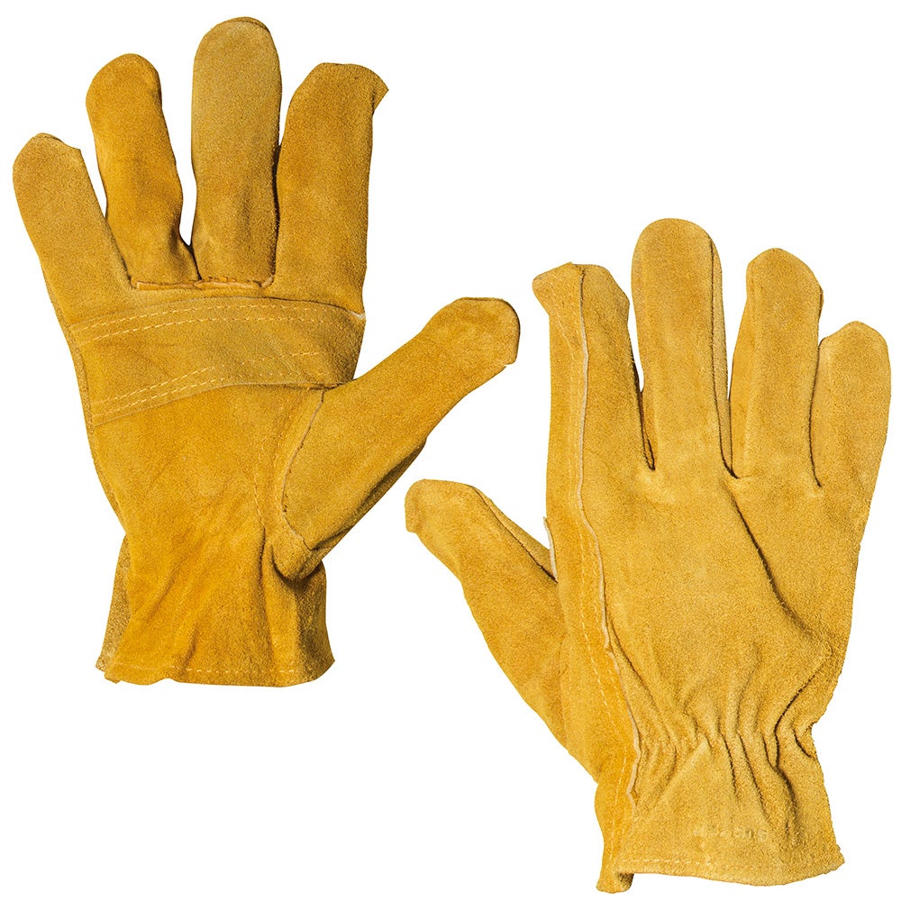 GUANTES TIPO SOLDADOR DE PIEL DE CARNAZA CON FORRO INTERNO PUÑO LARGO SURTEK