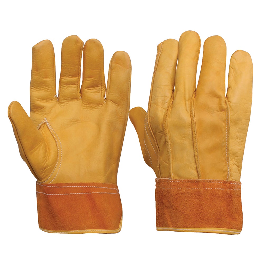 GUANTES TIPO OPERADOR DE PIEL DE VACUNO CON PUÑO DE CARNAZA UNITALLA SURTEK