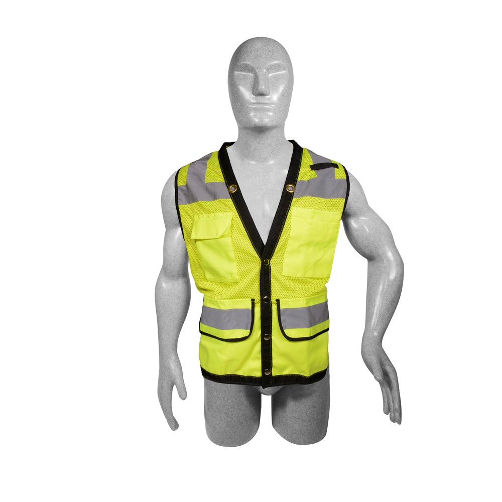 CHALECO TIPO SUPERVISOR CERRADO DE ALTA VISIBILIDAD UNITALLA COLOR AMARILLO SURTEK
