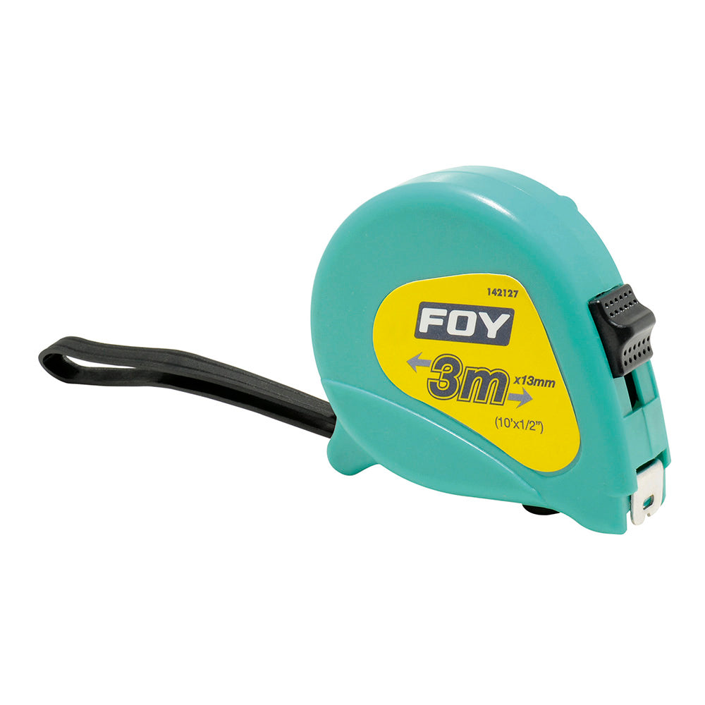 FLEXÓMETRO CON CARCASA DE PLÁSTICO 3 M X 1/2", TURQUESA SURTEK