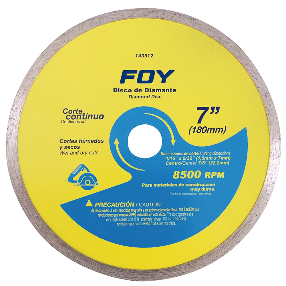 DISCO DE DIAMANTE CONTINUO, 7" FOY