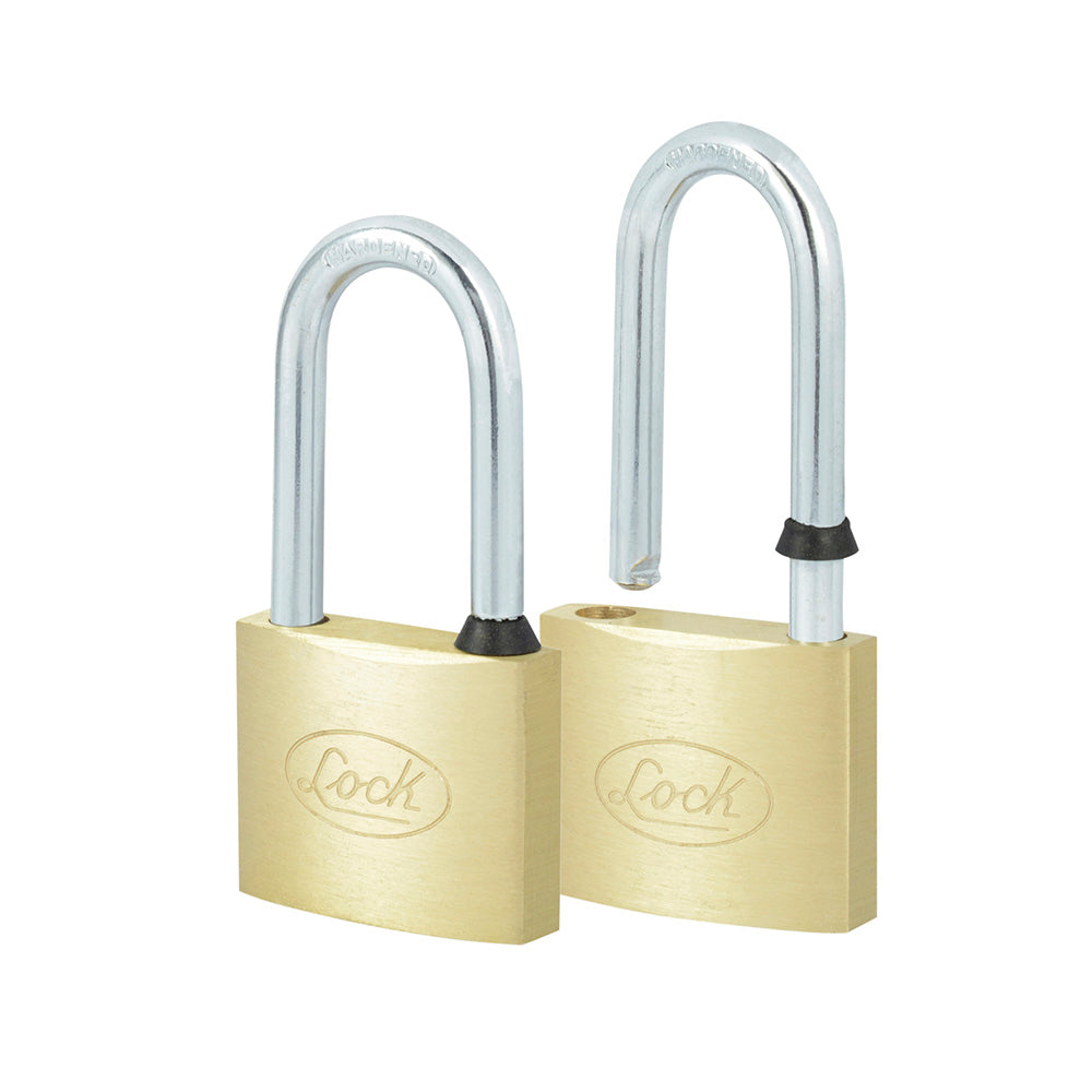 JUEGO DE 2 CANDADOS DE LATÓN LARGOS 40 MM, LLAVE ESTÁNDAR LOCK