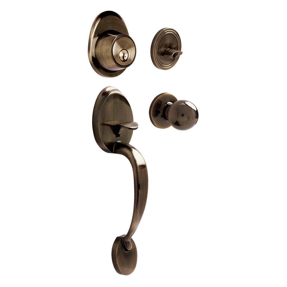 GATILLO OVALADO SÓLIDO PARA ENTRADA FUNCIÓN SENCILLA, LATÓN ANTIGUO, VISUAL LOCK