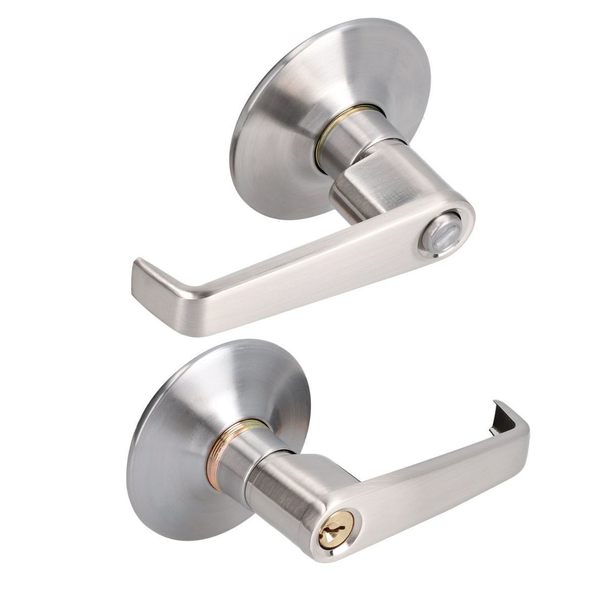 MANIJA CILÍNDRICA PLANA FUNCIÓN RECÁMARA, NÍQUEL SATINADO, LLAVE ESTÁNDAR, BLÍSTER PROLOK