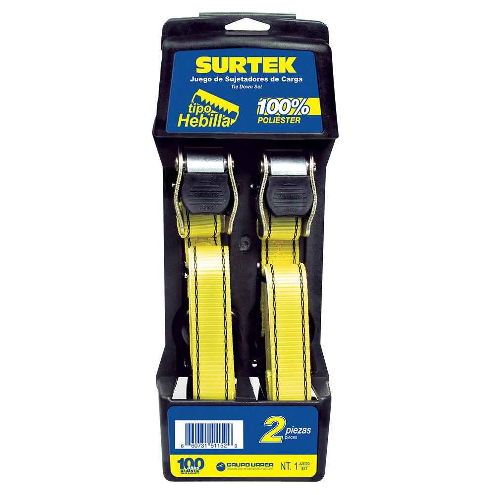 JUEGO DE SUJETADORES TIPO HEBILLA, 2 PIEZAS SURTEK