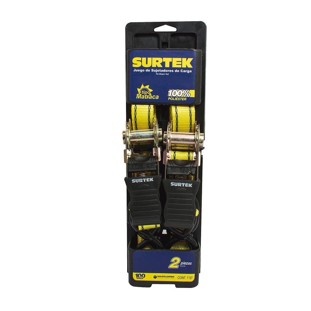 JUEGO DE SUJETADORES TIPO MATRACA, 2 PIEZAS SURTEK