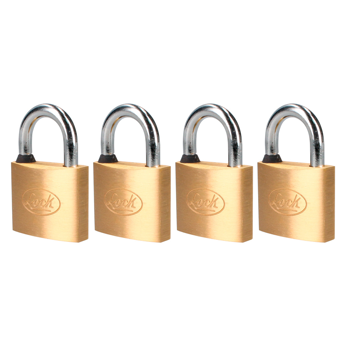 JUEGO DE 4 CANDADOS DE LATÓN CORTOS 40 MM, LLAVE ESTÁNDAR LOCK