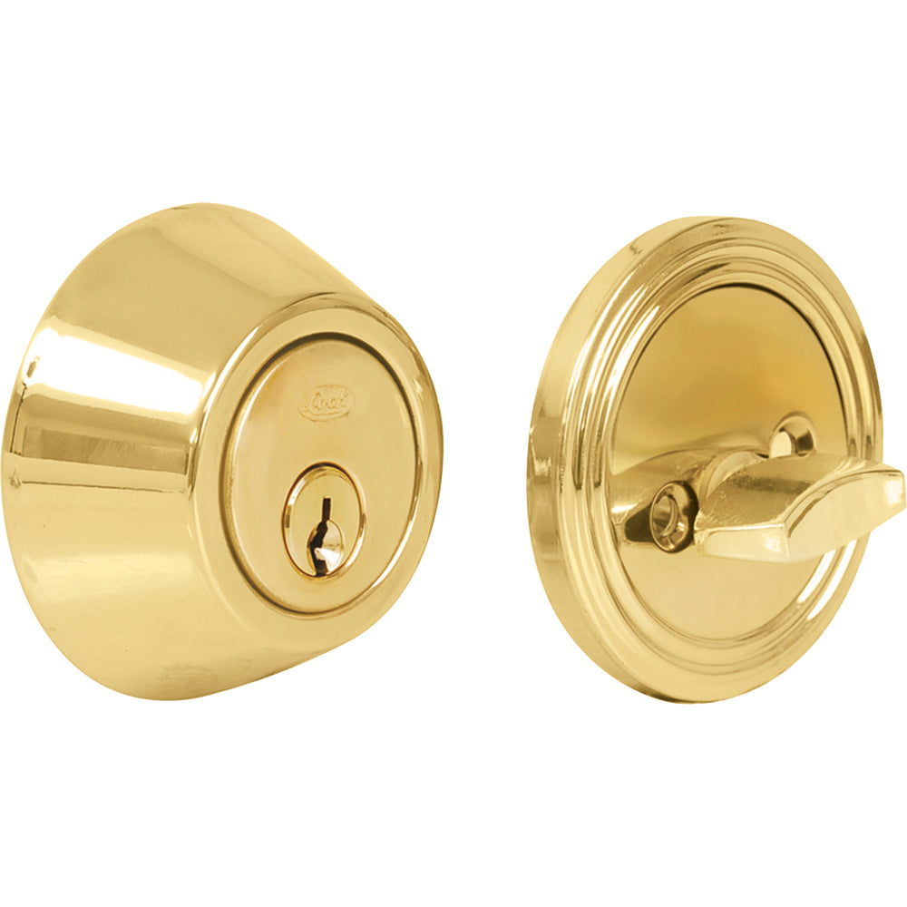 CERROJO RESIDENCIAL FUNCIÓN SENCILLA, LATÓN BRILLANTE, LLAVE ESTÁNDAR, BLÍSTER LOCK