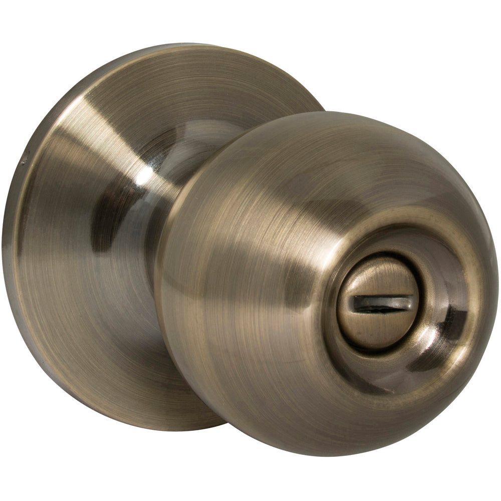 POMO CILÍNDRICO BOLA FUNCIÓN RECÁMARA, LATÓN ANTIGUO, LLAVE ESTÁNDAR, BLÍSTER PROLOK