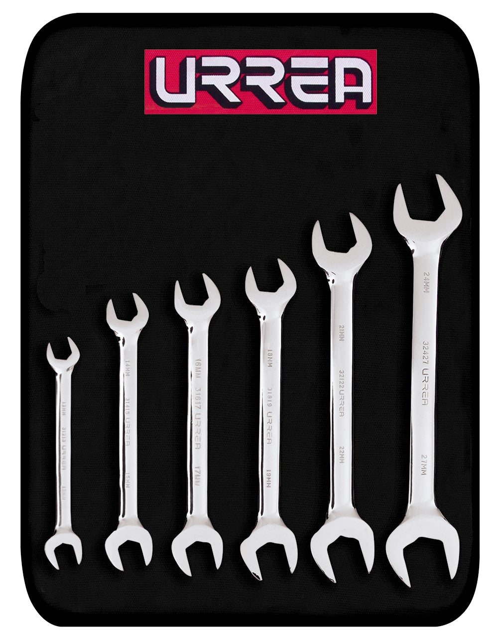 JUEGO DE 6 LLAVES ESPAÑOLAS PULIDO ESPEJO MÉTRICAS URREA