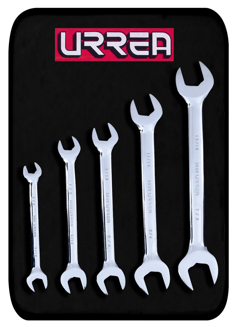 JUEGO DE 5 LLAVES ESPAÑOLAS PULIDO ESPEJO EN PULGADAS URREA