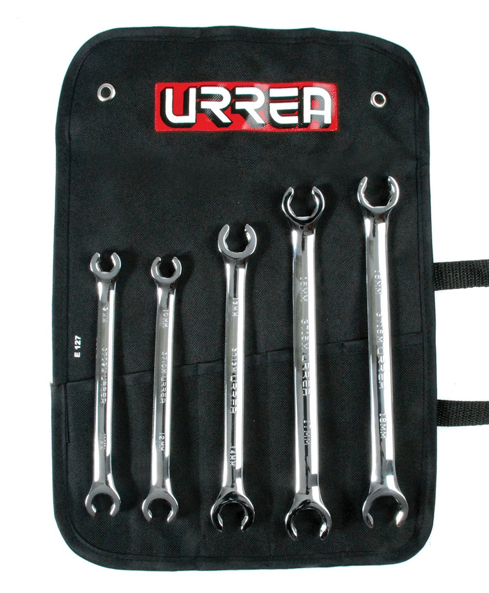 JUEGO DE 5 LLAVES ABOCINADAS PULIDO ESPEJO MÉTRICAS, 6 PUNTAS URREA