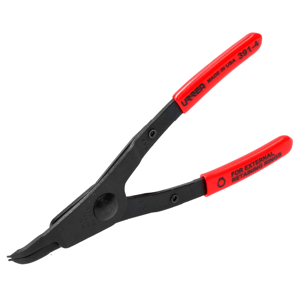 PINZA CON MANGO RUBBER GRIP PARA ANILLOS DE RETENCIÓN FIJAS TIPO EXTERNO ÁNGULO DE 45° URREA