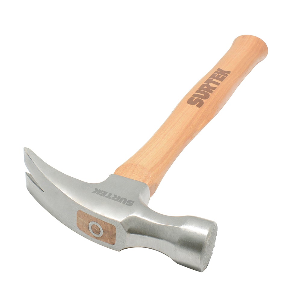 MARTILLO DE UÑA RECTA CON CABEZA FRESADA CON MANGO DE MADRA DE 16", 24 OZ SURTEK