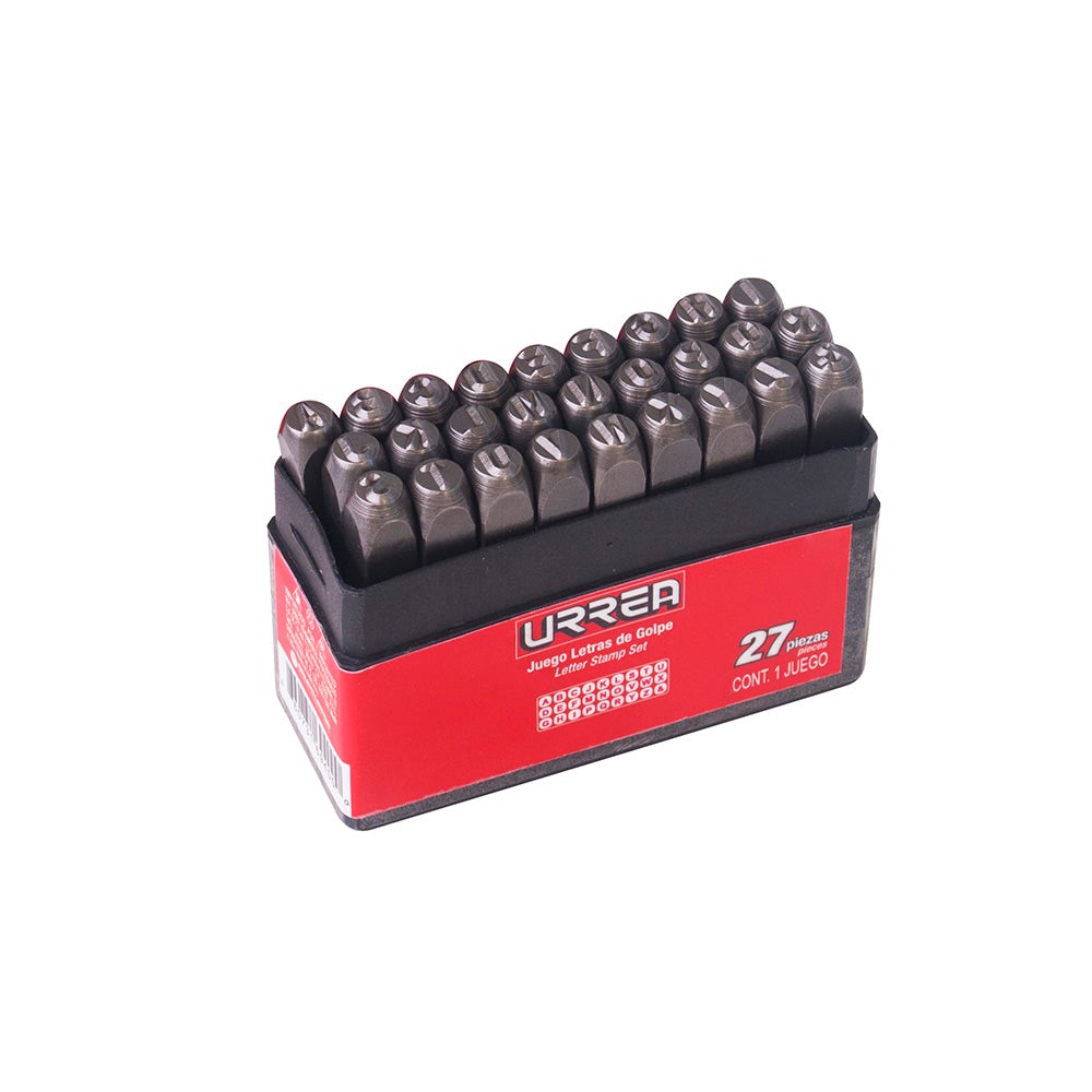 JUEGO DE LETRAS DE LA "A" A LA "Z" DE GOLPE 5/32", 27 PIEZAS URREA