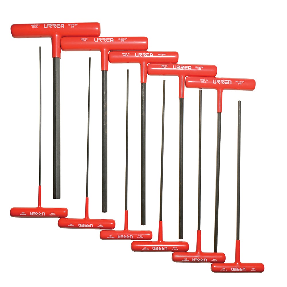 JUEGO DE 11 LLAVES HEXAGONALES TIPO "T" ERGONÓMICAS, EN PULGADAS URREA