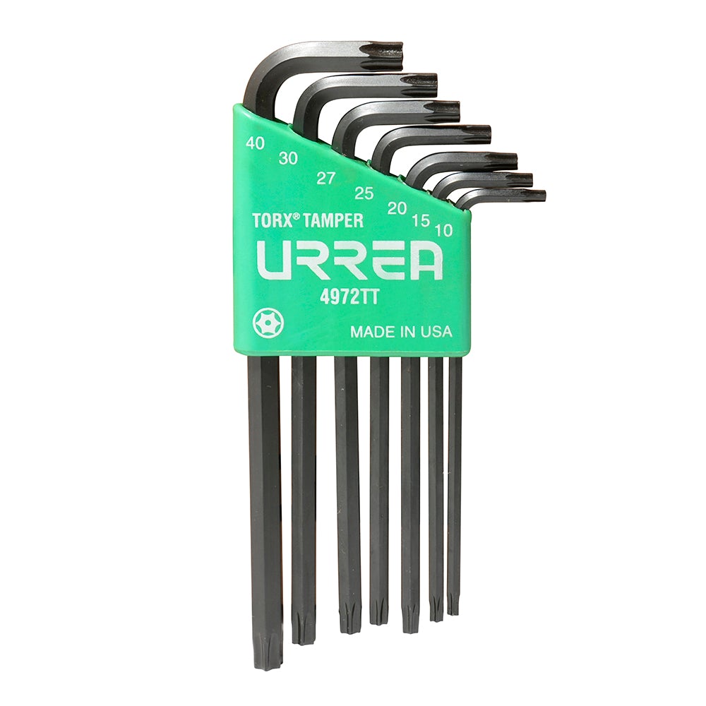 JUEGO DE 7 LLAVES HEXAGONALES TIPO "L", TORX, TAMPER PROOF URREA