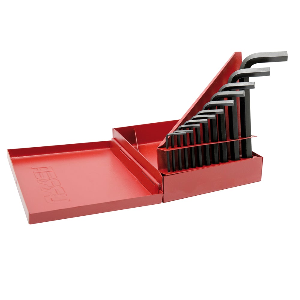 JUEGO DE 11 LLAVES HEXAGONALES TIPO "L", EN PULGADAS, EN CAJA URREA