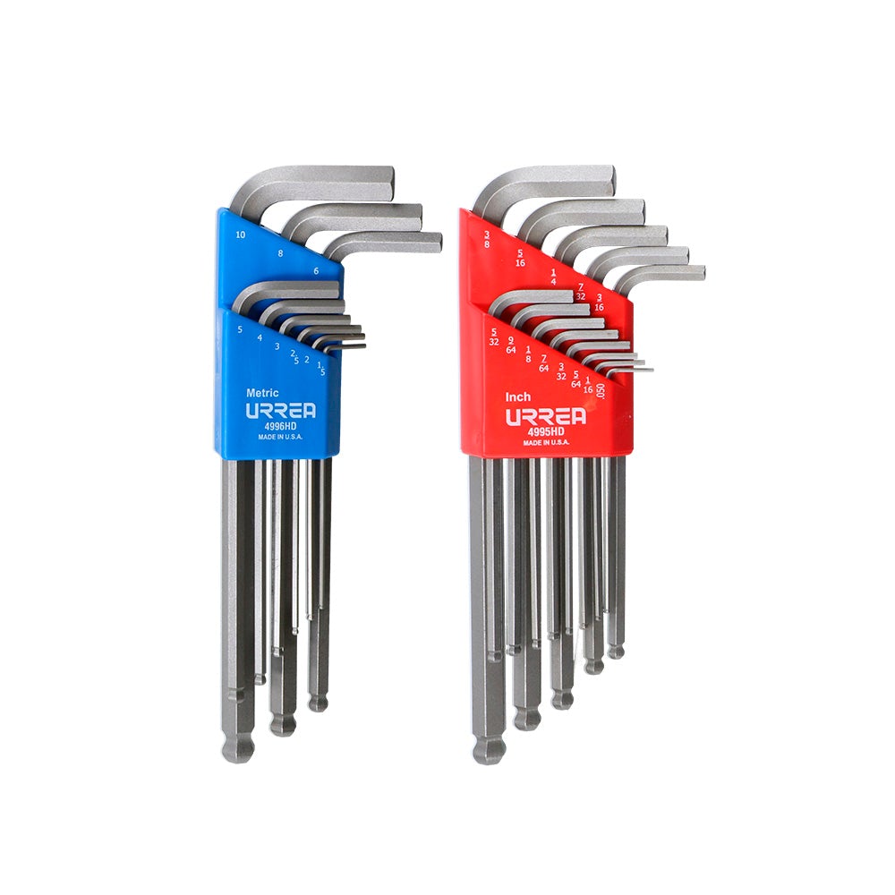 JUEGO DE 22 LLAVES HEXAGONALES TIPO "L", COMBINADAS, PUNTA DE BOLA HEAVY DUTY URREA