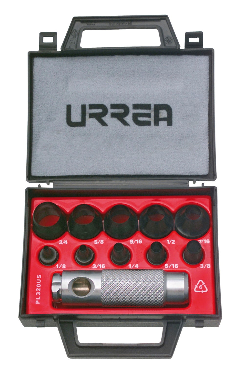 JUEGO DE SACABOCADOS DE 1/8" A 3/4", 11 PIEZAS URREA