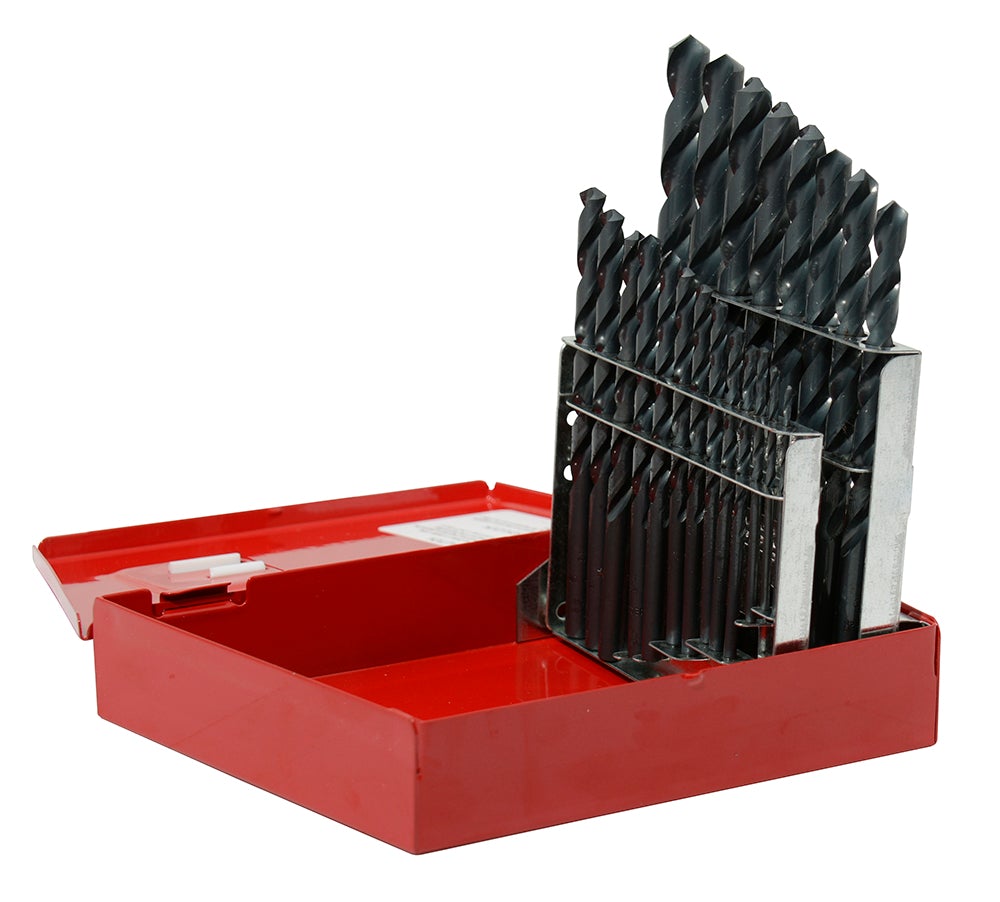 JUEGO DE 21 BROCAS NEGRAS DE ACERO DE ALTA VELOCIDAD ZANCO RECTO URREA