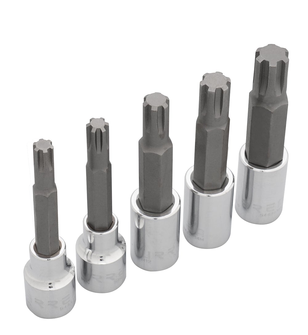 JUEGO DE 5 DADOS CON PUNTA RIBE CUADRO DE 1/2", EN RIEL URREA