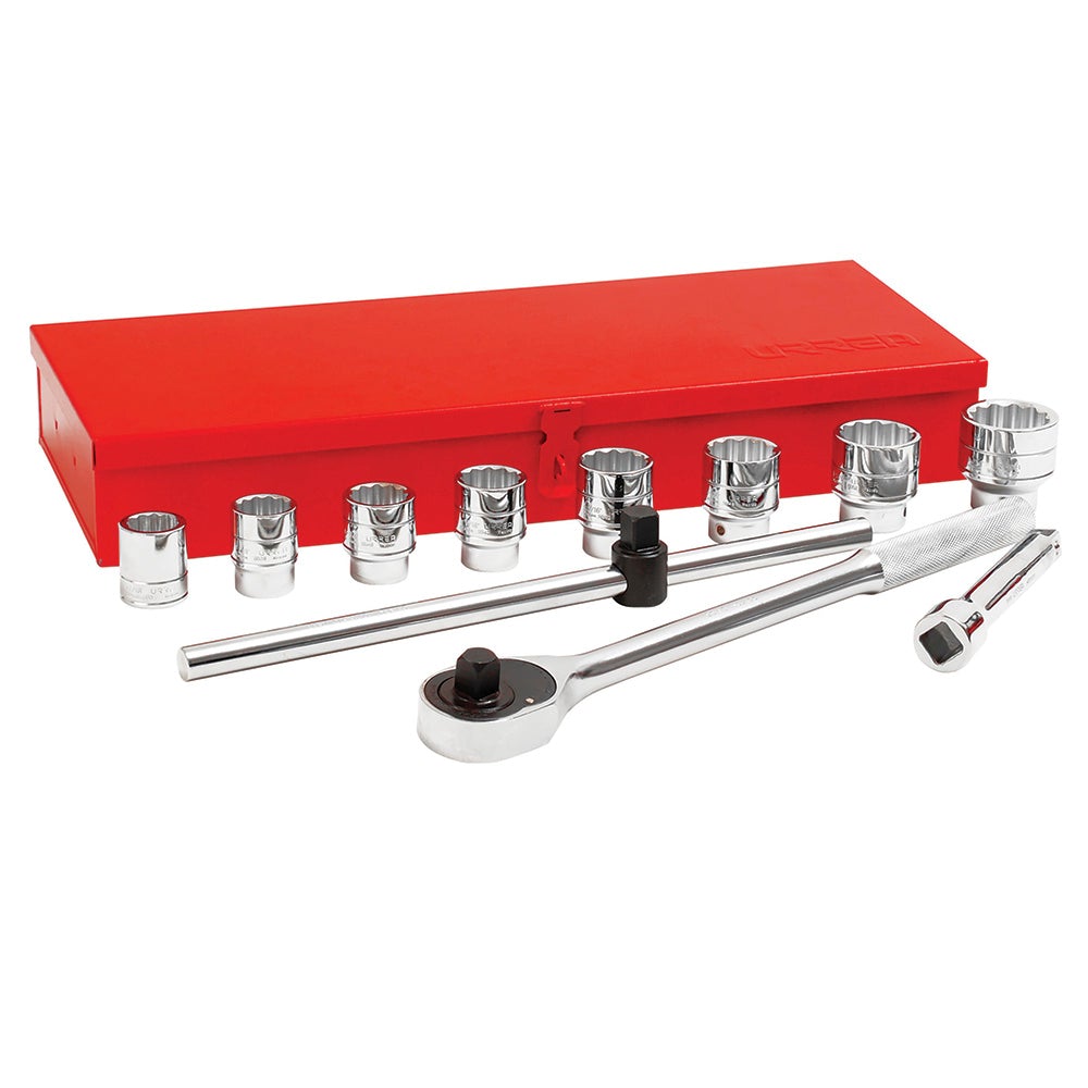 JUEGO DE DADOS Y ACCESORIOS CUADRO DE 3/4" EN PULGADAS, 12 PIEZAS URREA