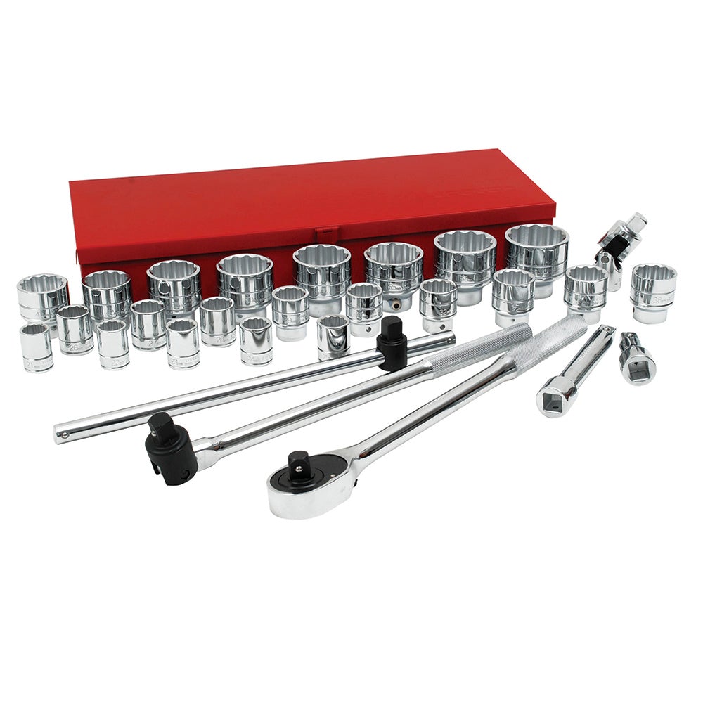 JUEGO DE DADOS Y ACCESORIOS CUADRO DE 3/4" MÉTRICO, 29 PIEZAS URREA