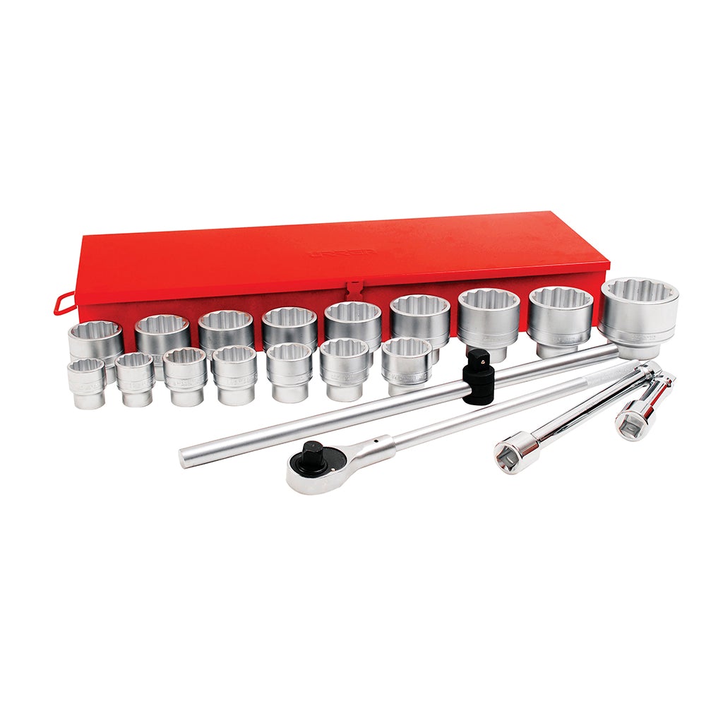 JUEGO DE DADOS Y ACCESORIOS CUADRO DE 1" EN PULGADAS, 21 PIEZAS URREA