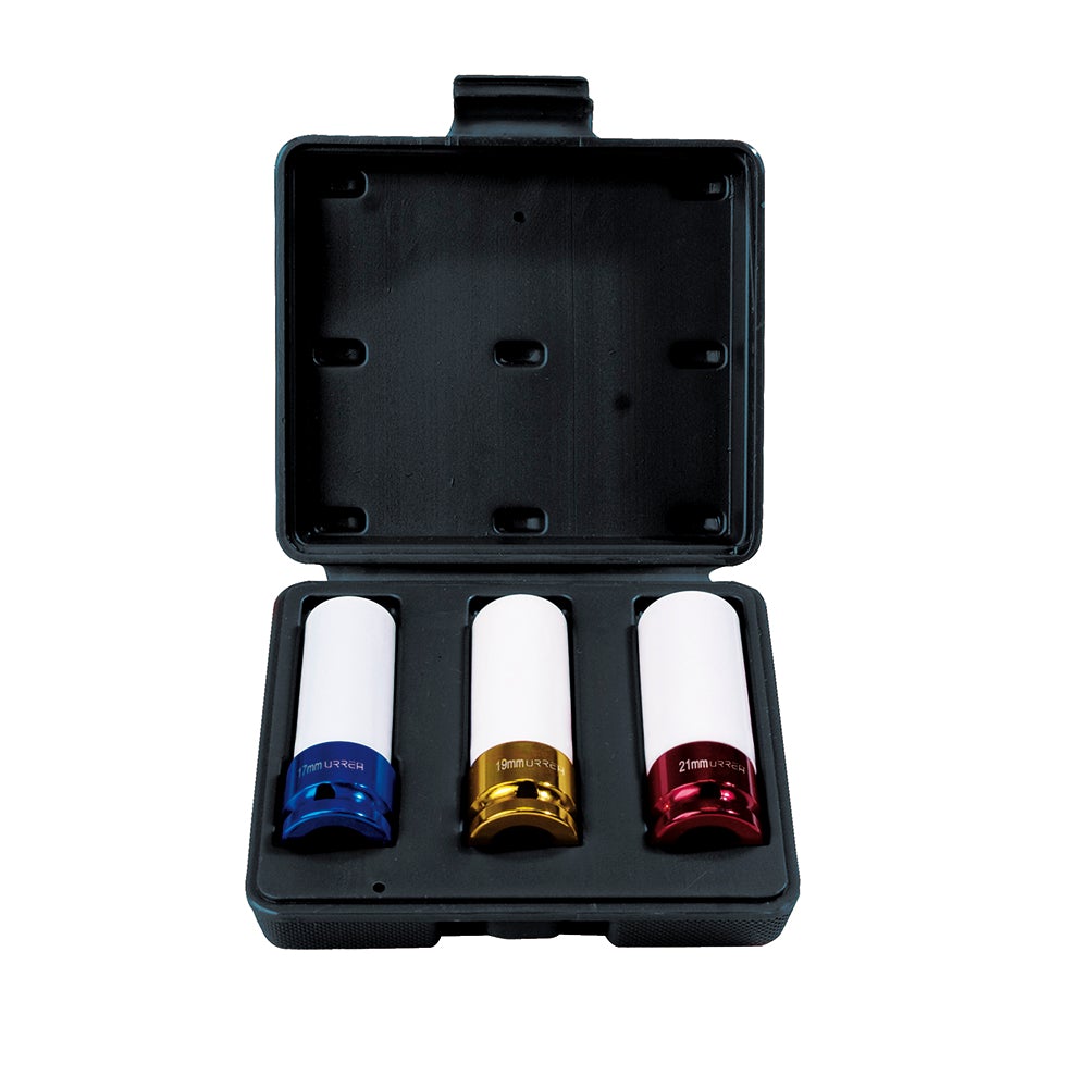 JUEGO DE 3 DADOS DE IMPACTO MÉTRICOS CUADRO DE 1/2" CON PROTECCIÓN NYLAMID URREA