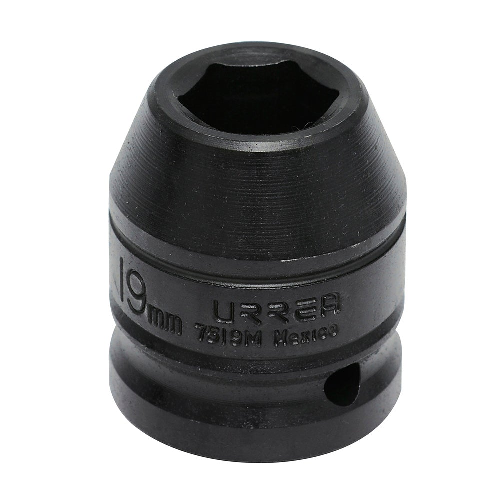 DADO DE IMPACTO MÉTRICO CUADRO DE 3/4", 6 PUNTAS, 19 MM URREA