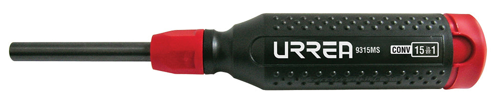 DESTORNILLADOR CON MANGO BIMATERIAL TIPO REVÓLVER CON PUNTAS CONVENCIONALES 15 EN 1 URREA