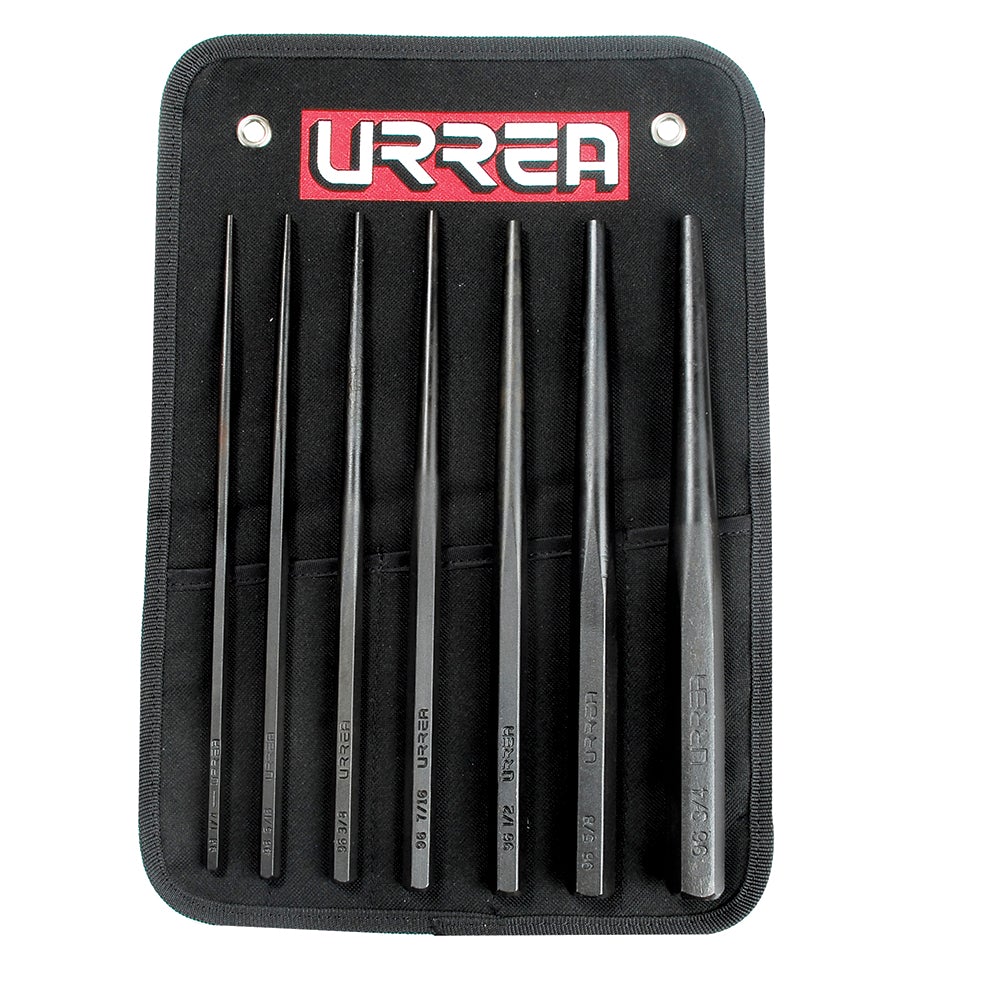 JUEGO DE 7 PUNZONES GUÍA BOTADOR LARGOS URREA