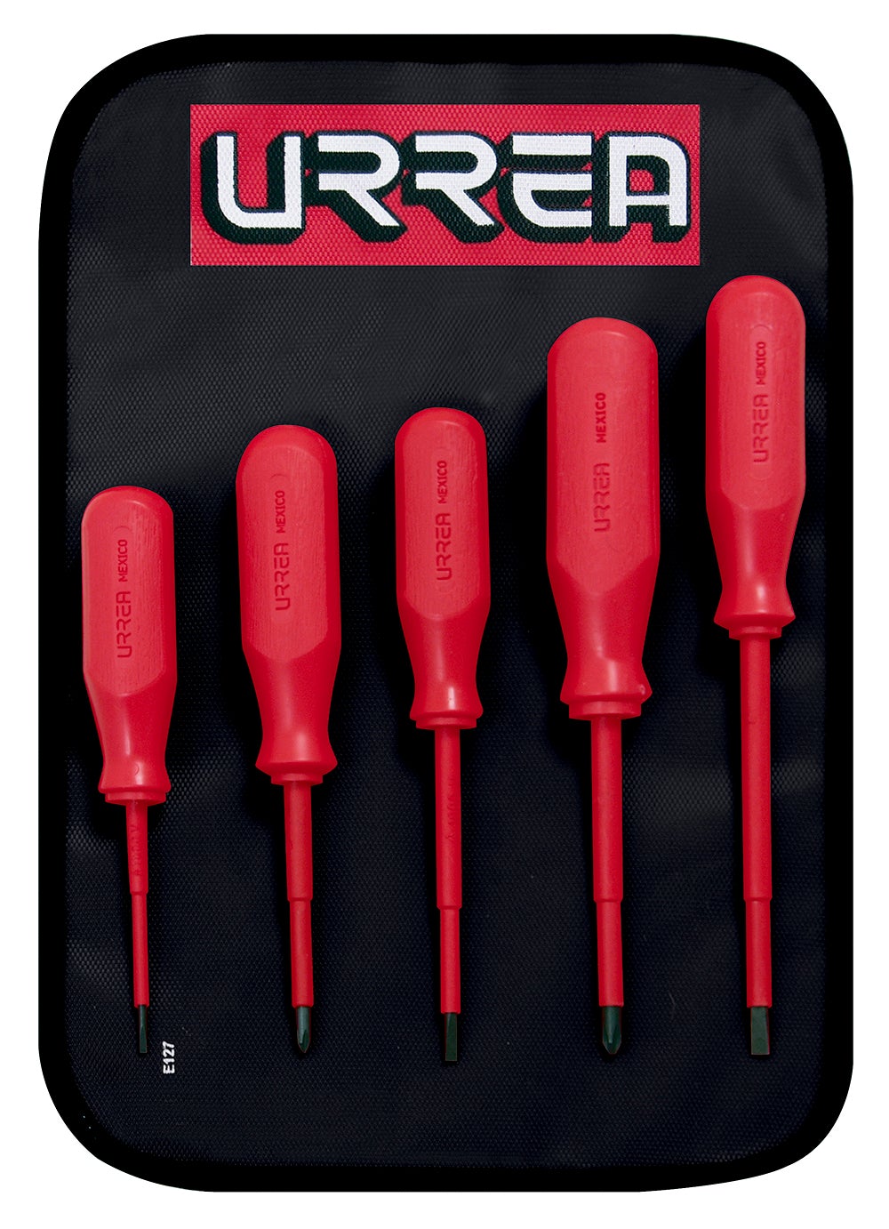 JUEGO DE 5 DESTORNILLADORES ROJOS 1000 V, COMBINADOS URREA