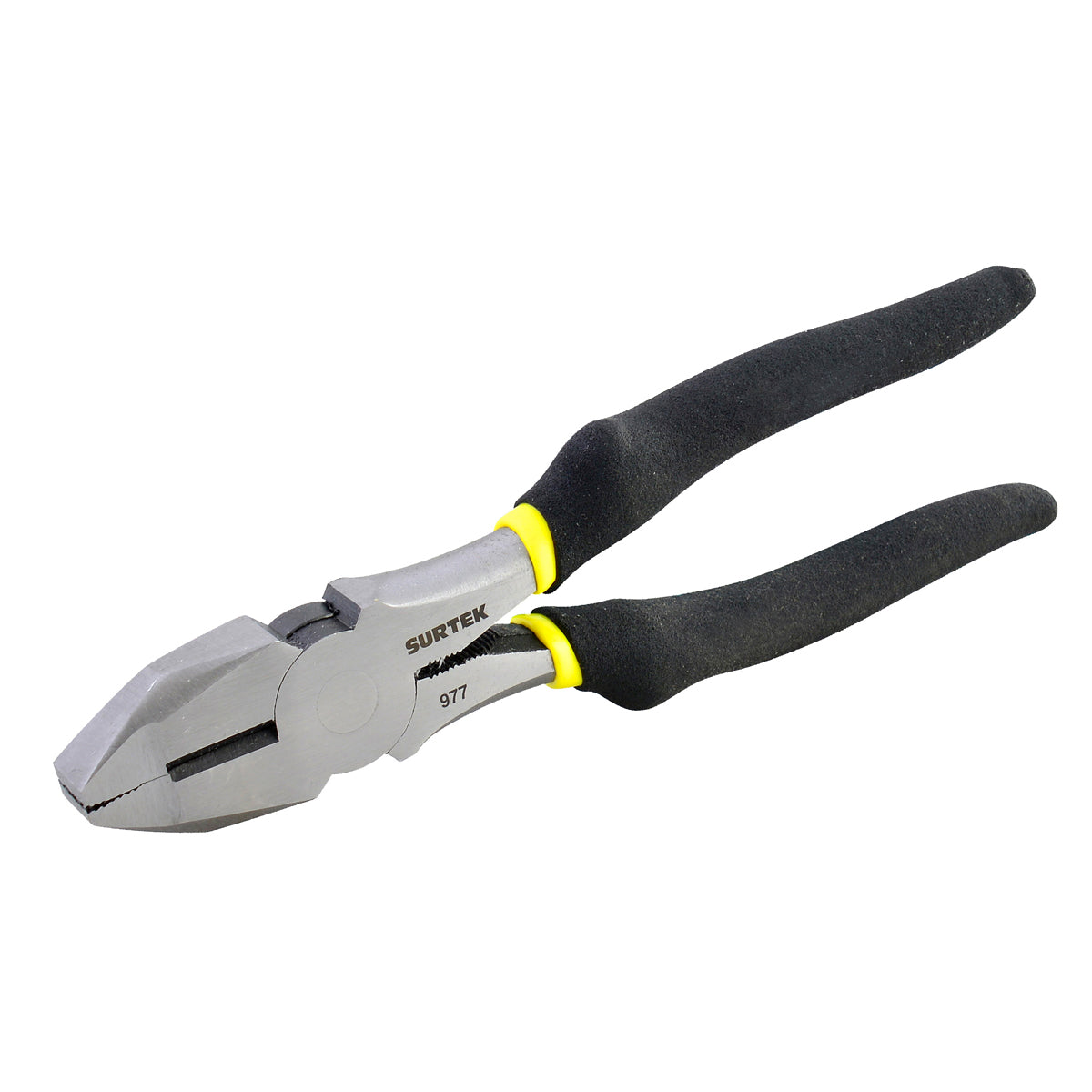 PINZA CON MANGO RUBBER GRIP PARA ELECTRICISTA DE 7", CORTE LATERAL NARIZ CUADRADA SURTEK