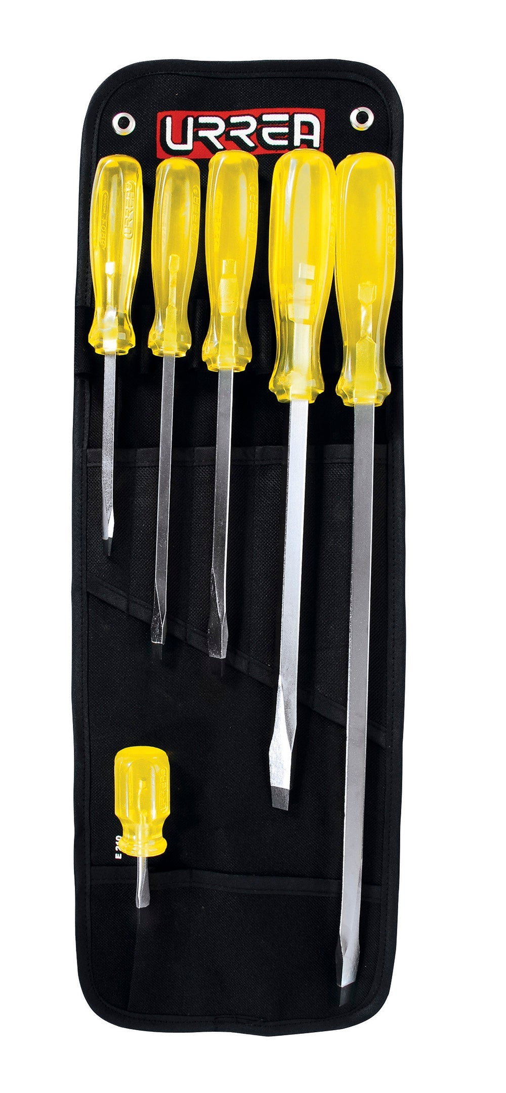 JUEGO DE 6 DESTORNILLADORES CON MANGO ÁMBAR, COMBINADOS URREA
