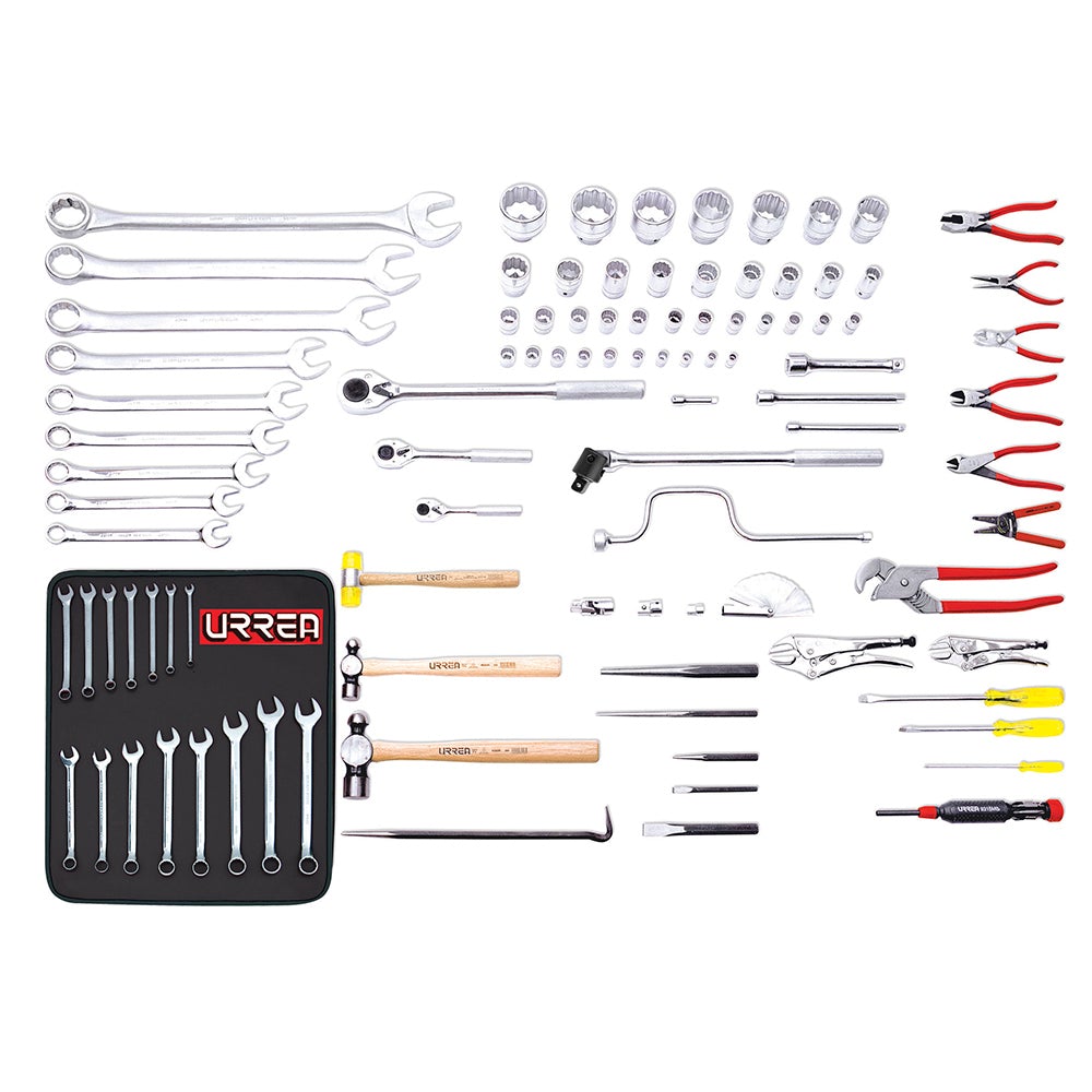 JUEGO BÁSICO INDUSTRIAL PARA MANTENIMIENTO PESADO MÉTRICO 97 PIEZAS, SIN GABINETE URREA