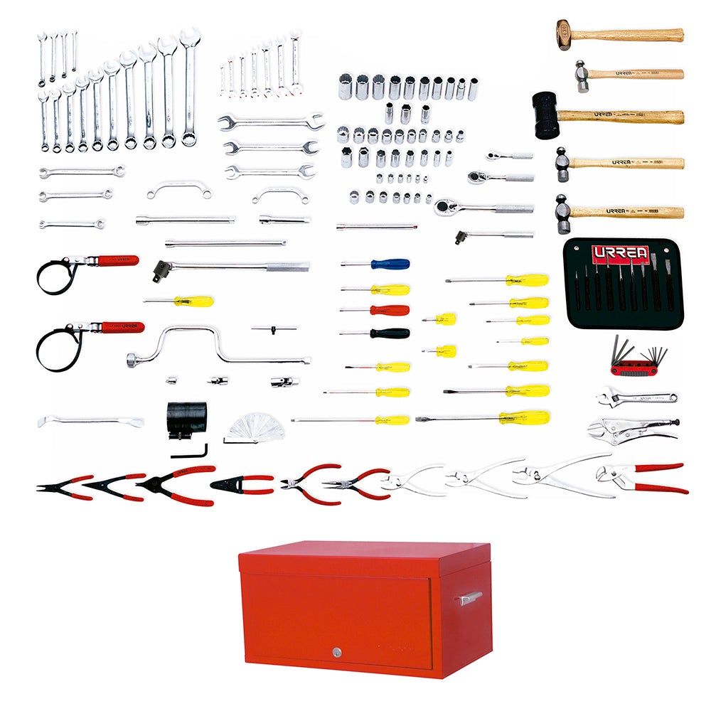 JUEGO MAESTRO AUTOMOTRIZ EN PULGADAS, 137 PIEZAS CON GABINETE 9992 URREA