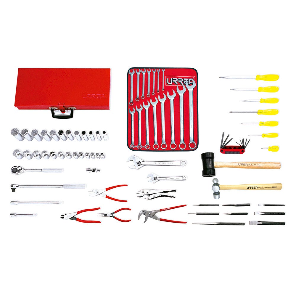 JUEGO BÁSICO INDUSTRIAL EN PULGADAS 71 PIEZAS, SIN CAJA URREA