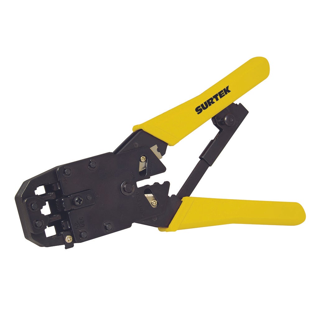 PINZA PONCHADORA MODULAR 8" PARA CONECTORES RJ45, RJ12, RJ9 SURTEK