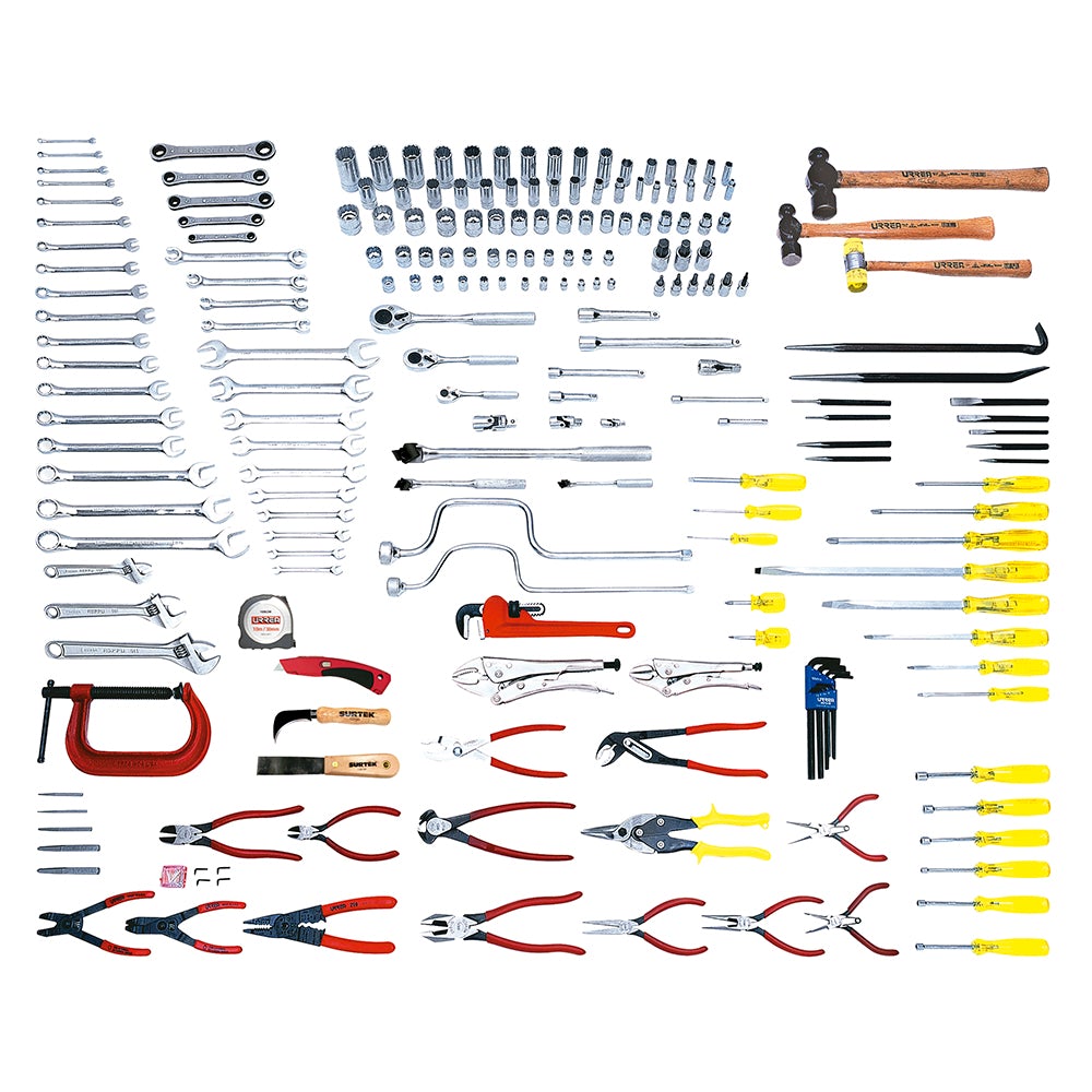 JUEGO INTERMEDIO INDUSTRIAL MÉTRICO 202 PIEZAS, SIN GABINETE URREA