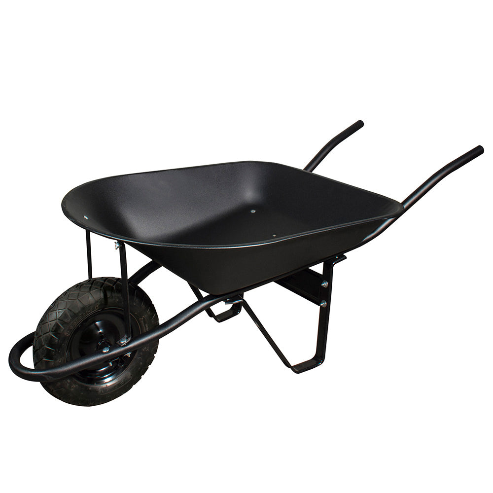 CARRETILLA CON BASTIDOR METÁLICO 5.5 FT3 LLANTA NEUMÁTICA REFORZADA DE 4 CAPAS FOY