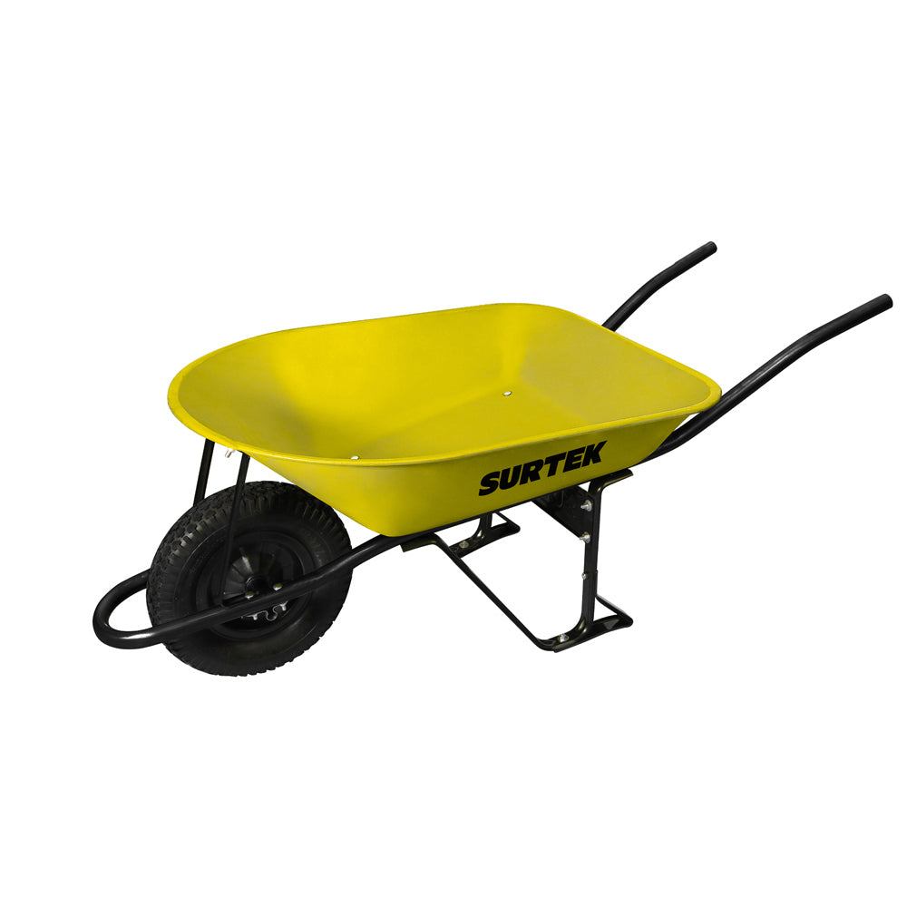 CARRETILLA CON BASTIDOR METÁLICO 4.5 FT3 LLANTA IMPONCHABLE DE POLIURETANO SURTEK